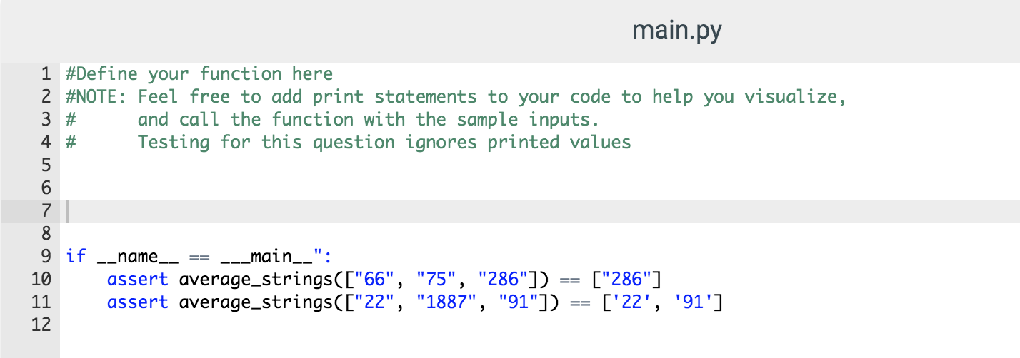 Solved Function Name: average_strings Parameters: a list of | Chegg.com