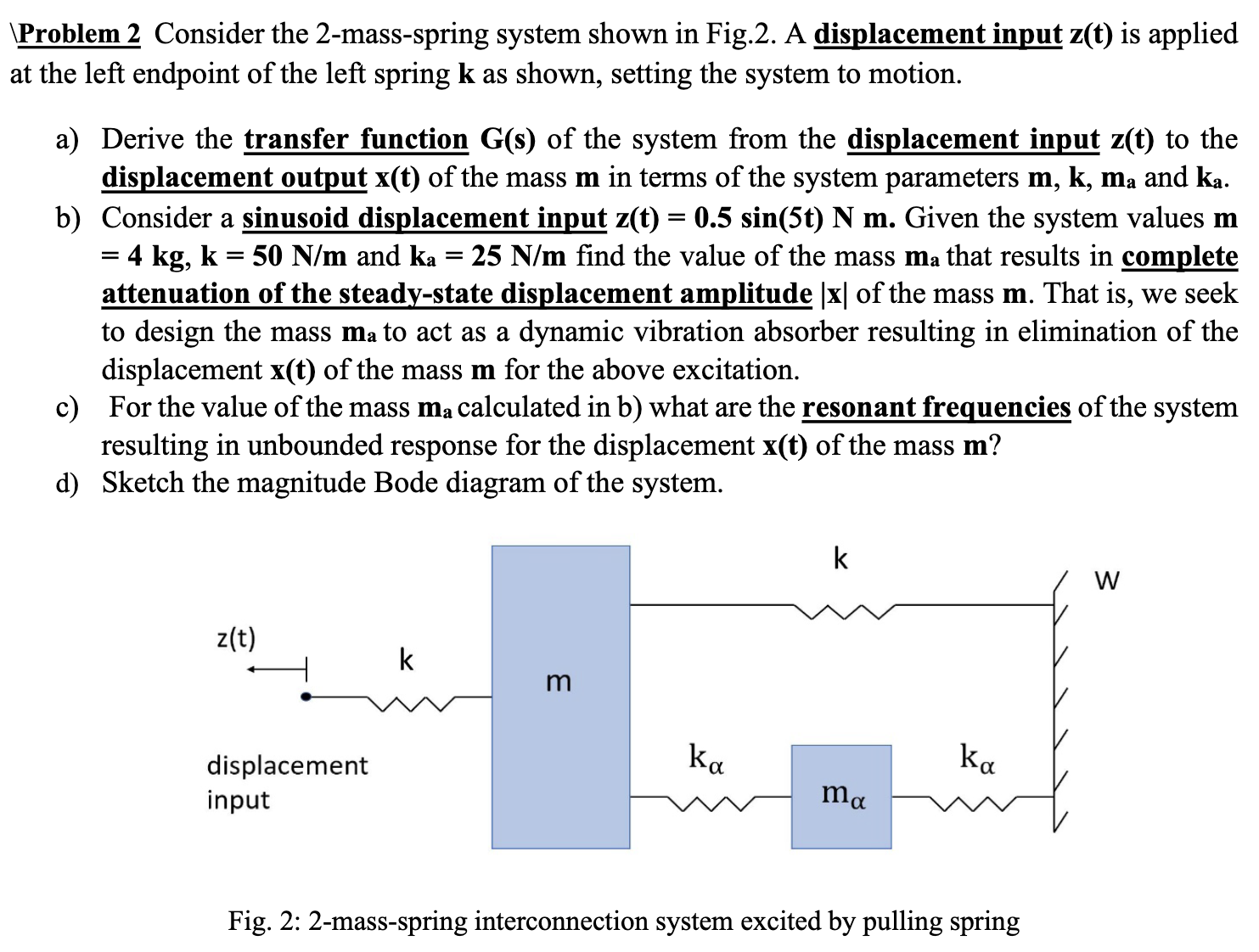 Solved Problem 2 Consider The 2-mass-spring System Shown In | Chegg.com