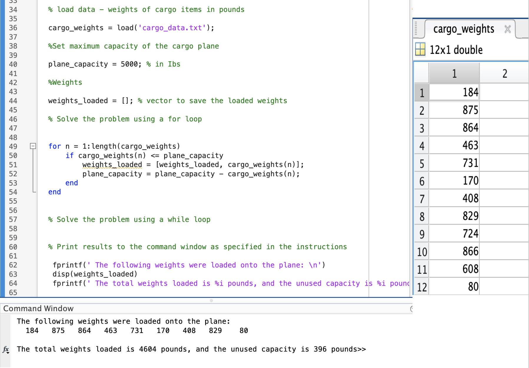 Solved I want the same results as the for loop but using a | Chegg.com