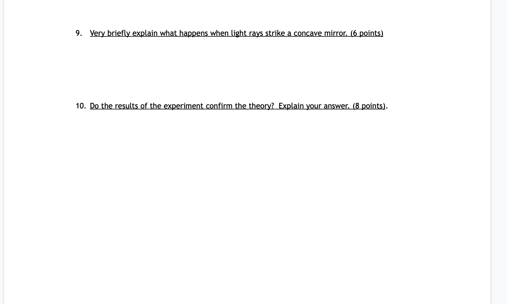 Solved 9.Explain what happens when light rays strike a