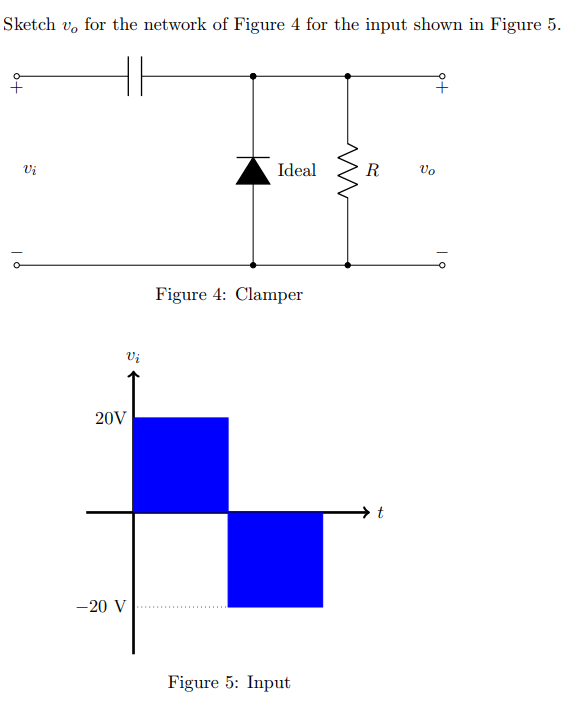 Solved Sketch vo for the network of Figure 4 for the input | Chegg.com