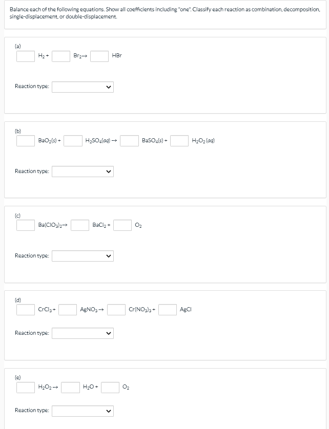 Balance each of the following equations. Show all | Chegg.com