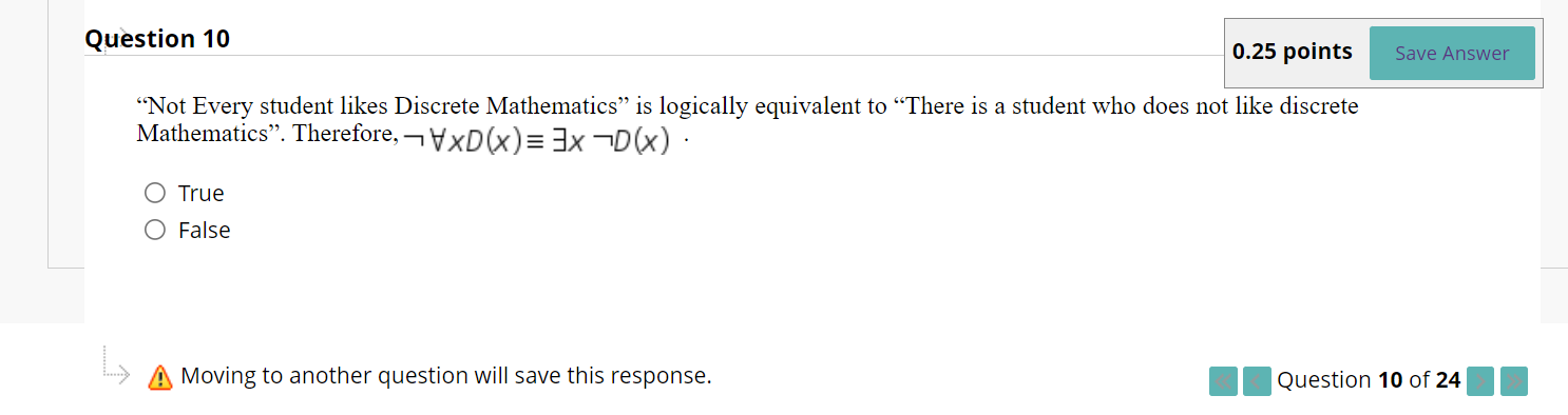 Solved Question 10 0.25 points Save Answer “Not Every | Chegg.com