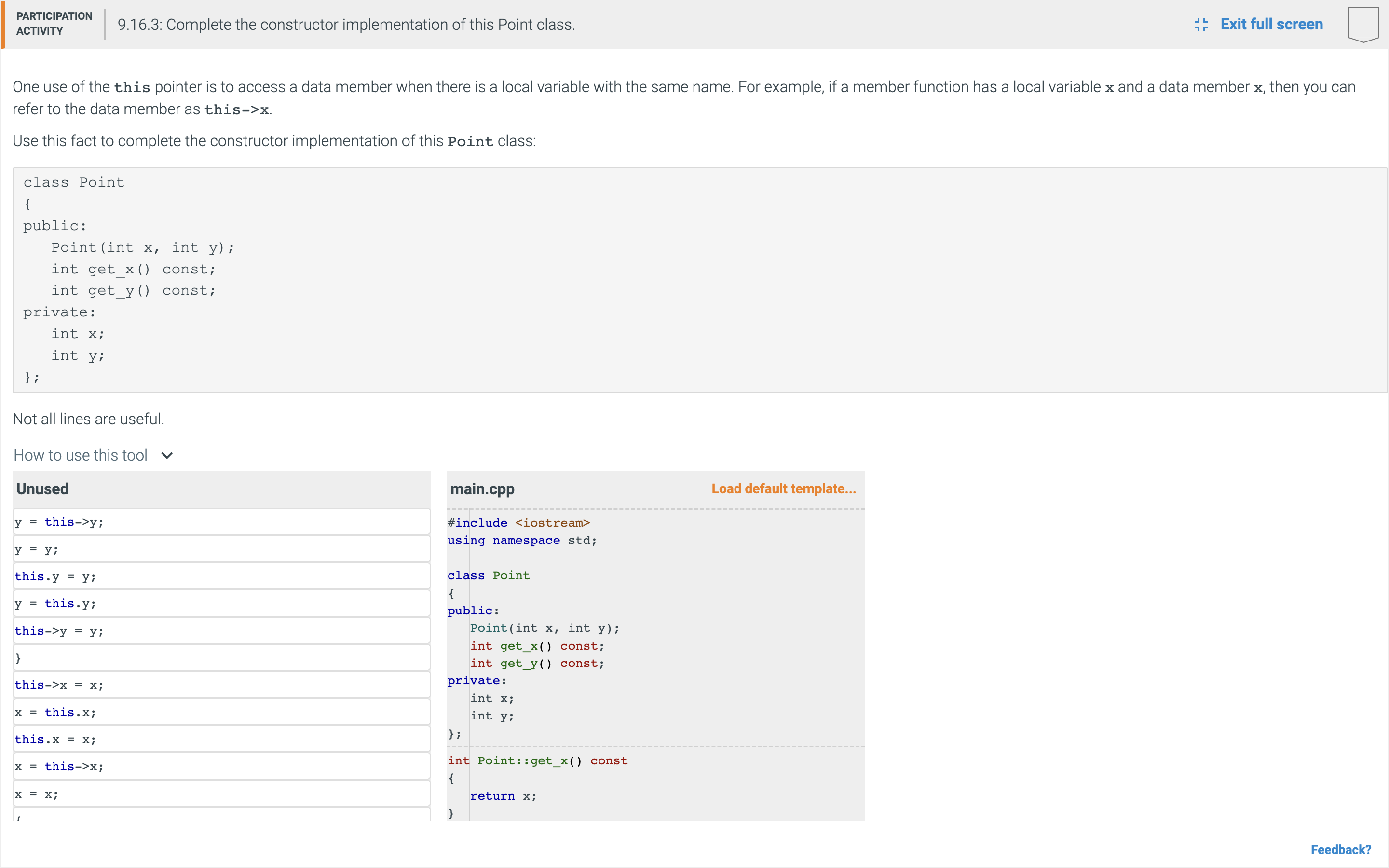 Solved One use of the this pointer is to access a data | Chegg.com