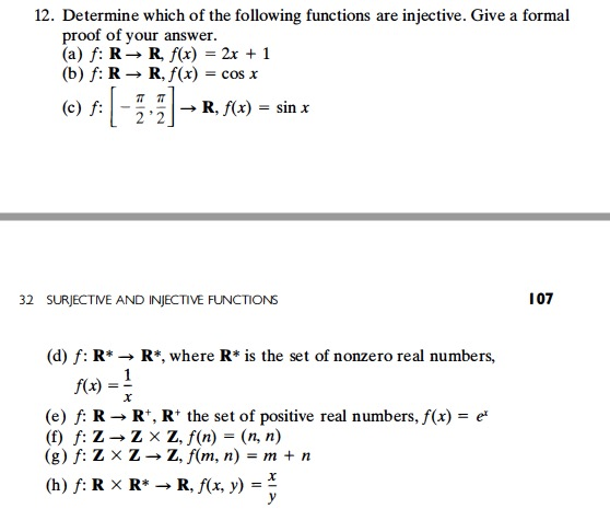 Solved 12 Determine Which Of The Following Functions Are Chegg Com