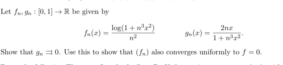 Solved Let fn,gn:[0,1]→R be given by | Chegg.com