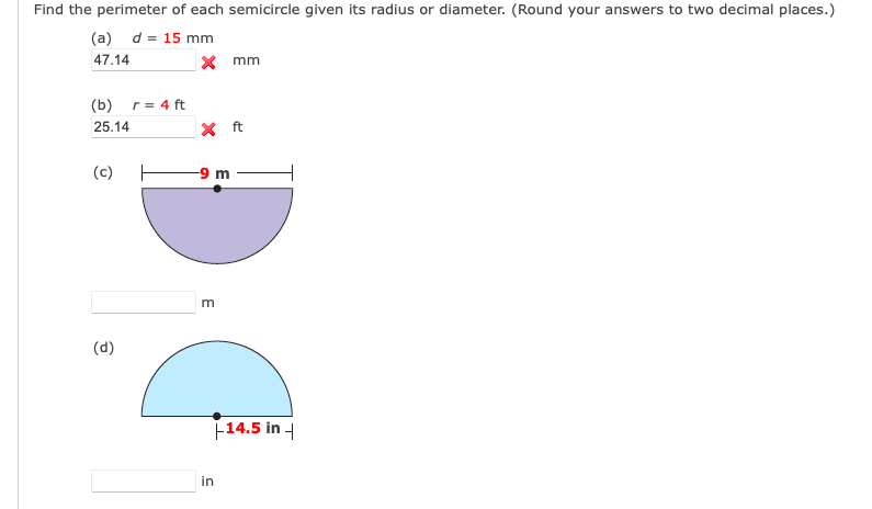 perimeter of a semicircle