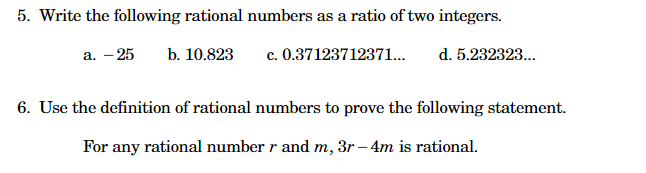 Solved 5. Write the following rational numbers as a ratio of | Chegg.com