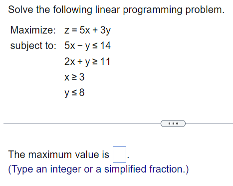 Solved Solve the following linear programming problem. | Chegg.com