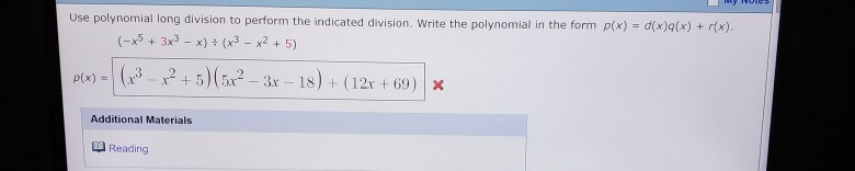 Solved For the polynomial given below, you are given one of | Chegg.com
