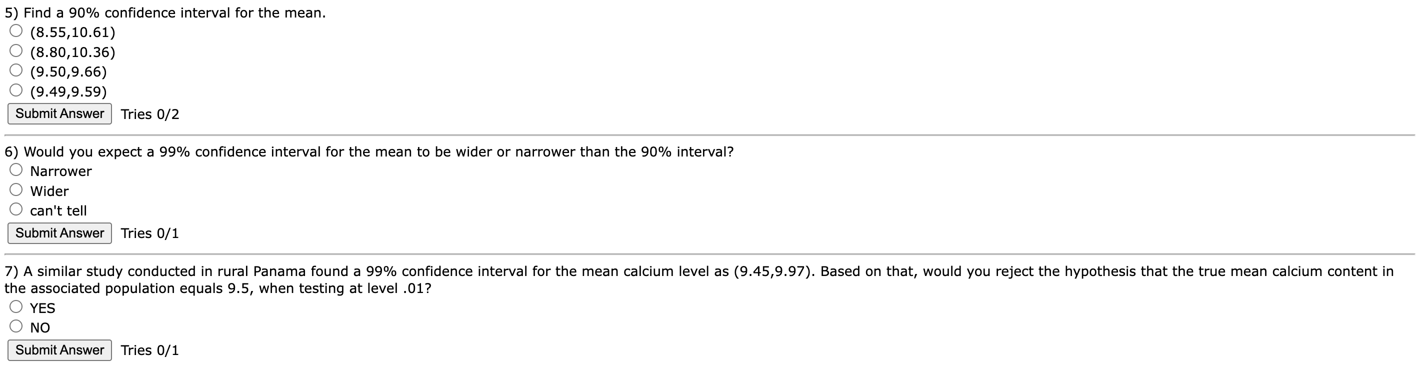 Solved Question5 The Level Of Calcium In The Blood Of Chegg