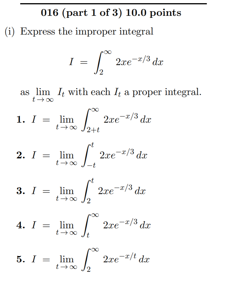 Solved 016 (part 1 of 3) 10.0 points (i) Express the | Chegg.com