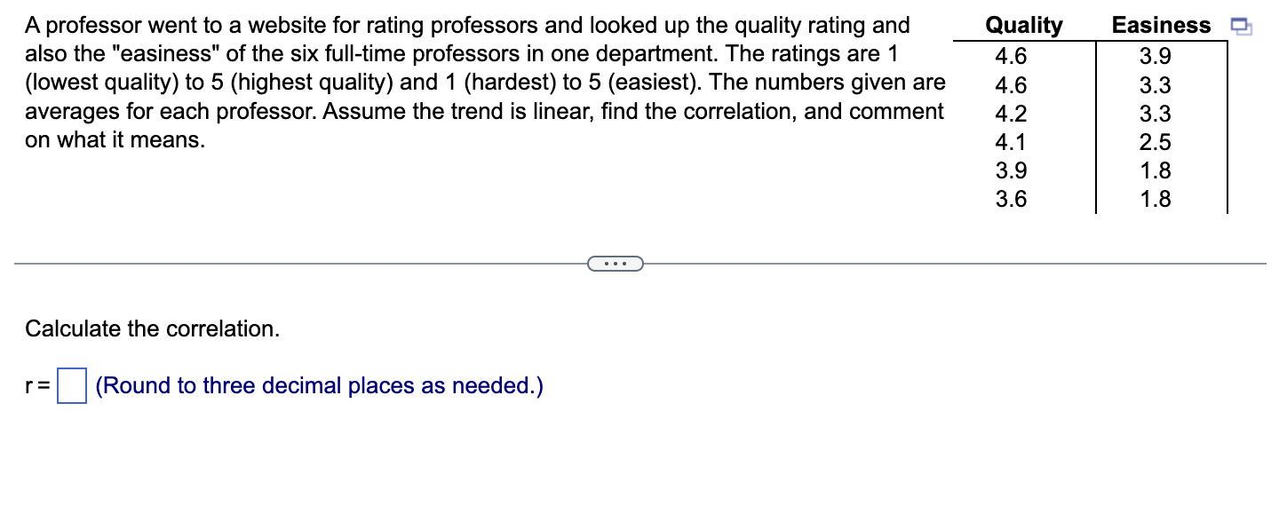 Solved A Professor Went To A Website For Rating Professors | Chegg.com