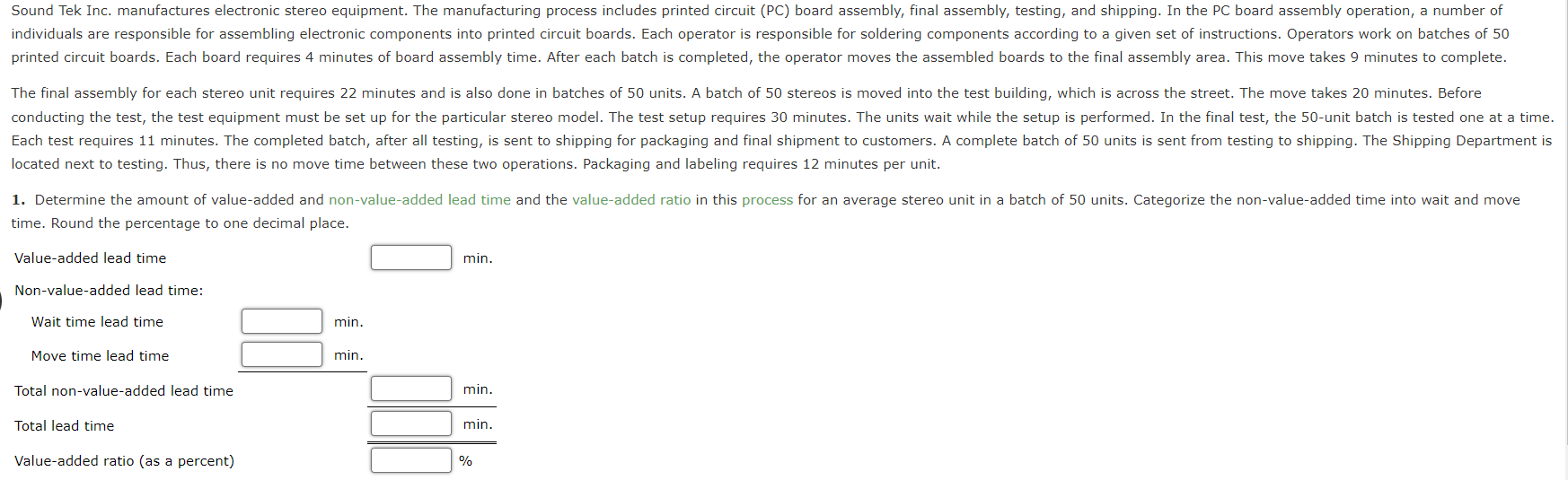 Solved time. Round the percentage to one decimal place. | Chegg.com