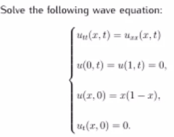 Solved Solve The Following Wave Equation: (2. T) = (4.) | Chegg.com