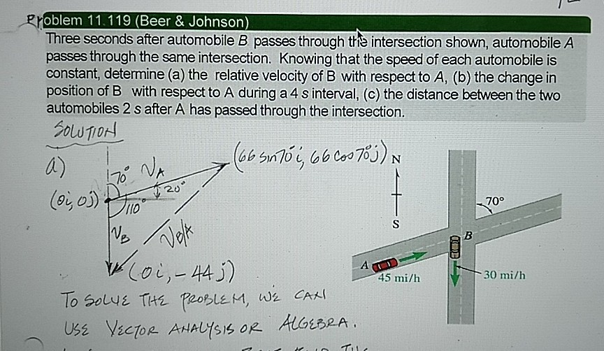 Solved 2. Oblem 11.119 (Beer & Johnson) Three Seconds After | Chegg.com