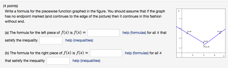 Solved (4 points) Write a formula for the piecewise function | Chegg.com