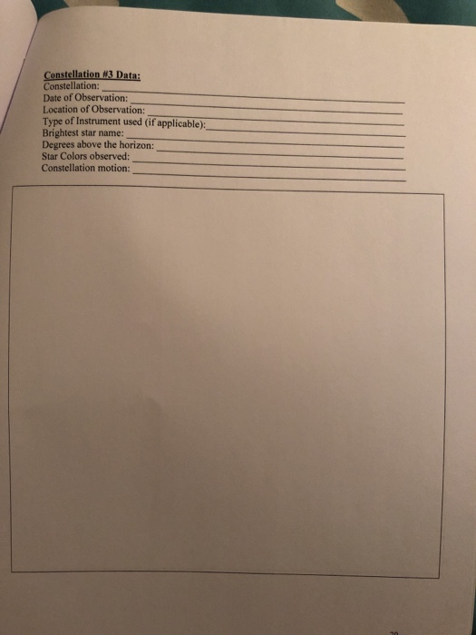 Solved Constellation H1 Data: Constellation: Date of | Chegg.com