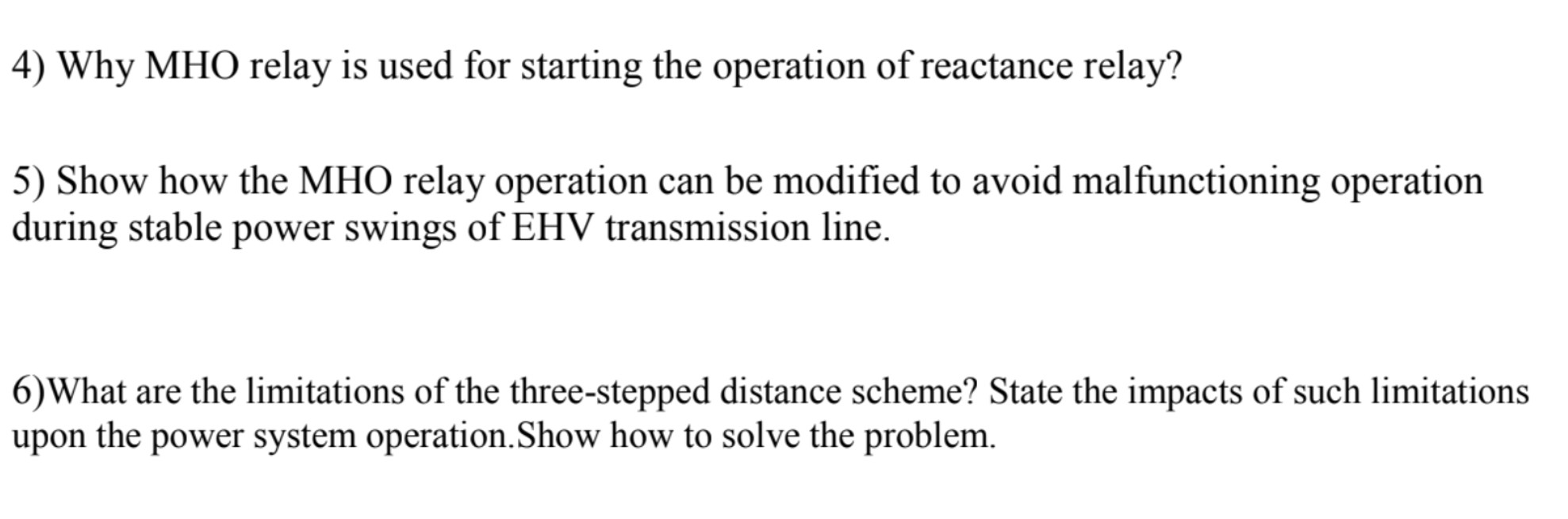 Solved distance relay with sketch and explain Why MHO relay