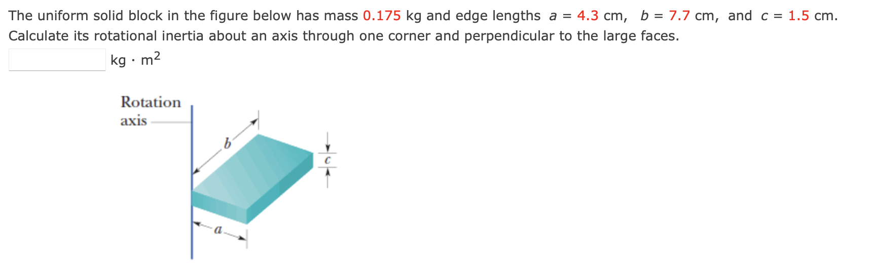 Solved The Uniform Solid Block In The Figure Below Has Mass | Chegg.com