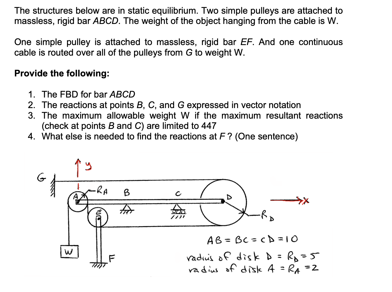 Solved The Structures Below Are In Static Equilibrium. Two | Chegg.com