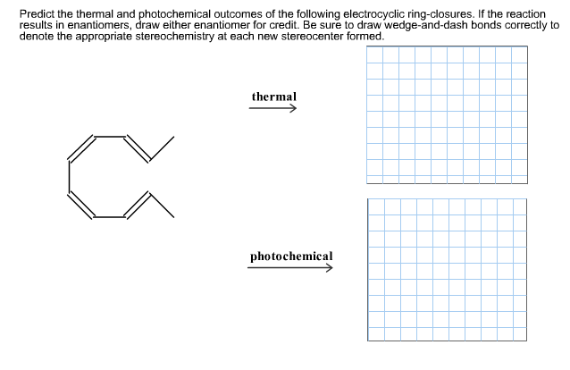 Solved Predict the thermal and photochemical outcomes of the | Chegg.com