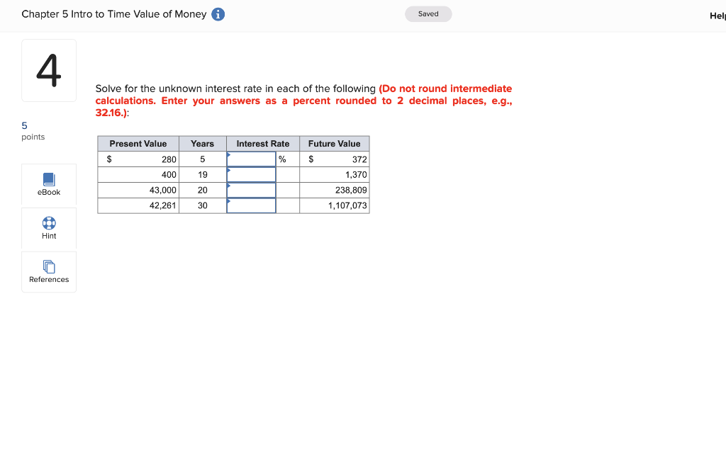 Solved Chapter 5 Intro to Time Value of Money i Saved Hel 4 | Chegg.com