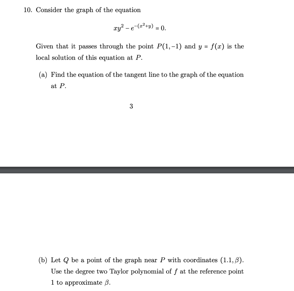 Solved 10. Consider the graph of the equation ng? – e-(zº+y) | Chegg.com
