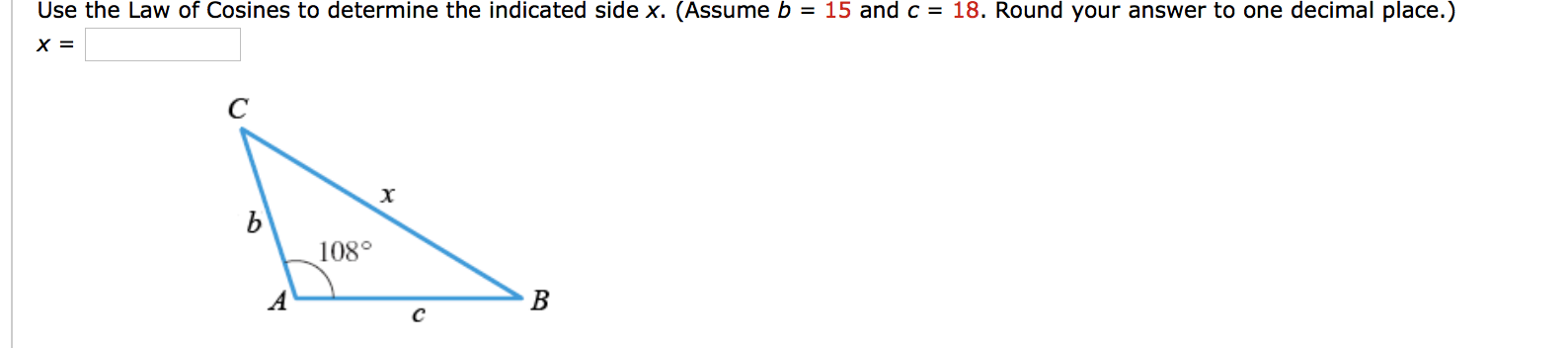Solved For triangle ABC with sides a, b, and the Law of | Chegg.com
