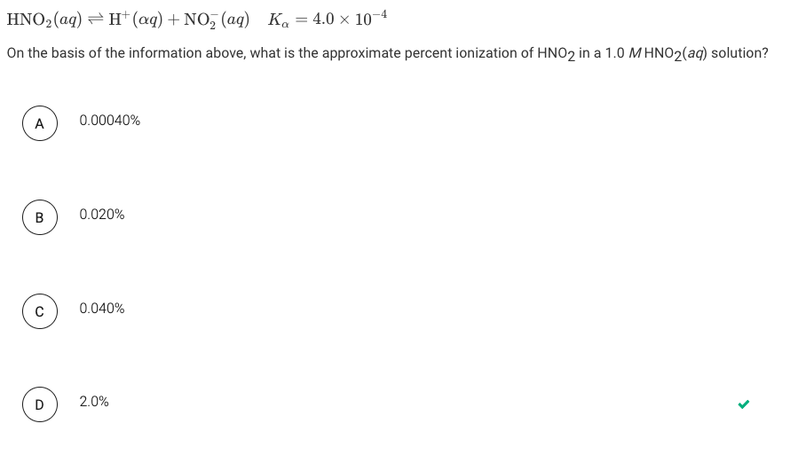 Solved HNO3(aq) = + (aq) + NO2 (aq) Kg = 4.0 X 104 On Th