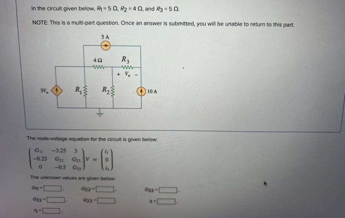 Solved In the circuit given below, R1=5Ω,R2=4Ω, and R3=5Ω. | Chegg.com