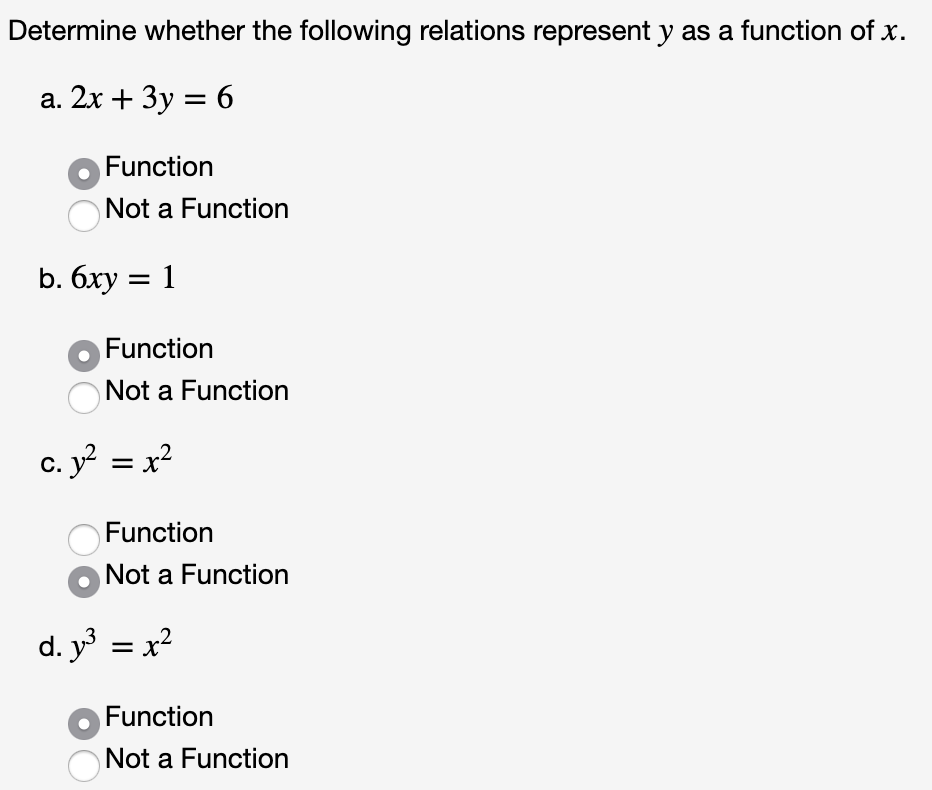 Solved Determine Whether The Following Relations Represent Chegg Com