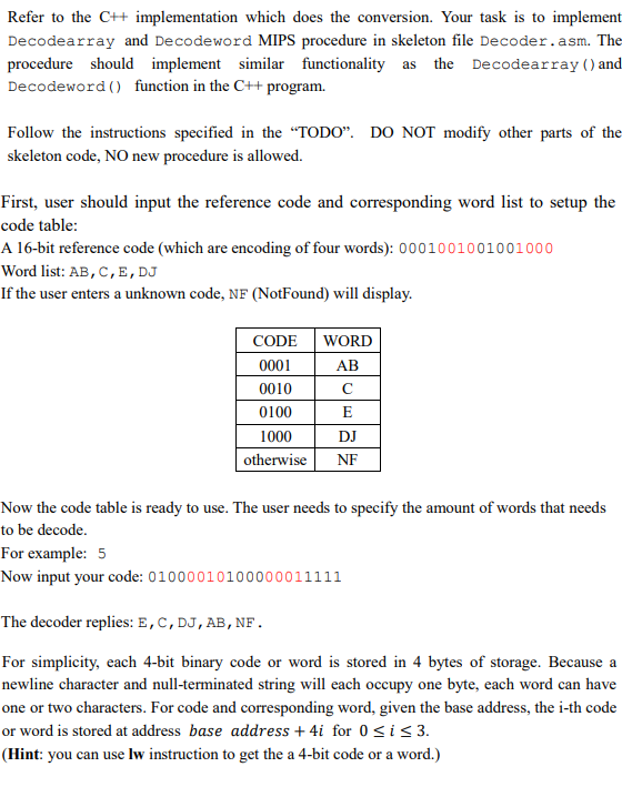Solved Refer to the C++ implementation which does the | Chegg.com