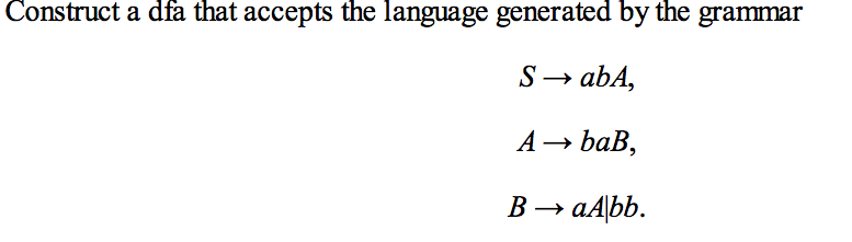 Solved Construct A Dfa That Accepts The Language Generated | Chegg.com