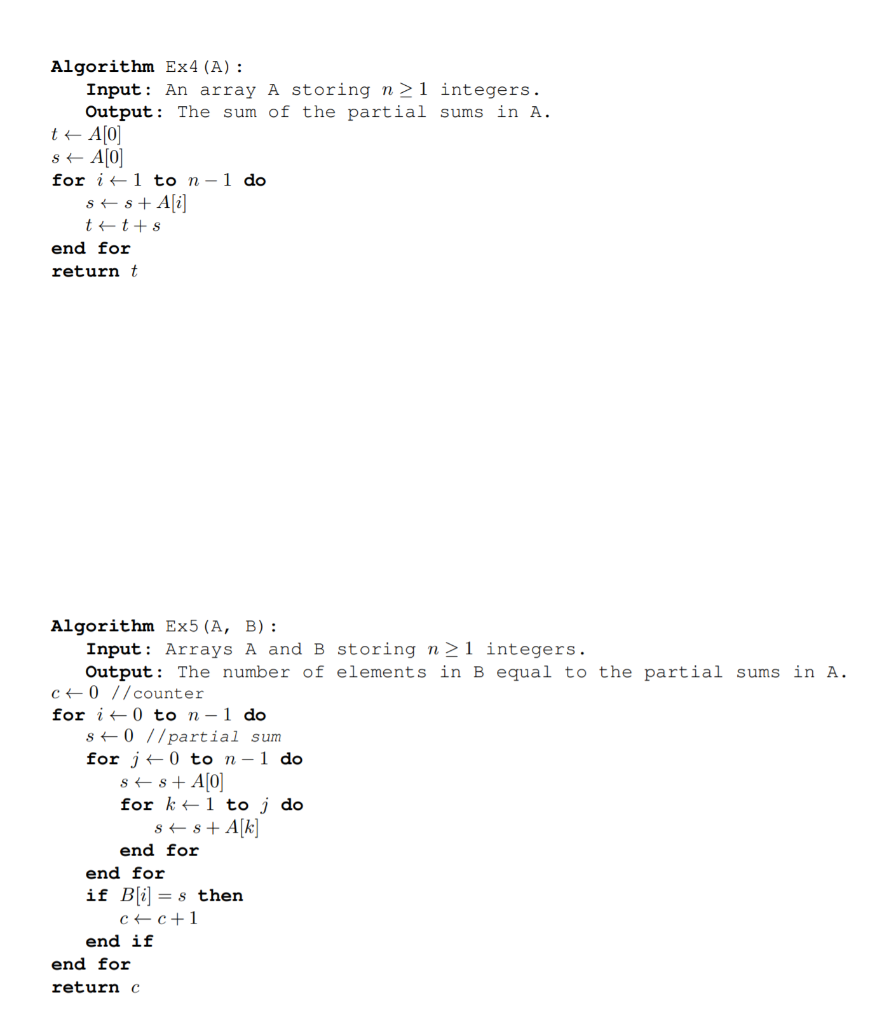 Solved I need a formula and the big O notation for each | Chegg.com