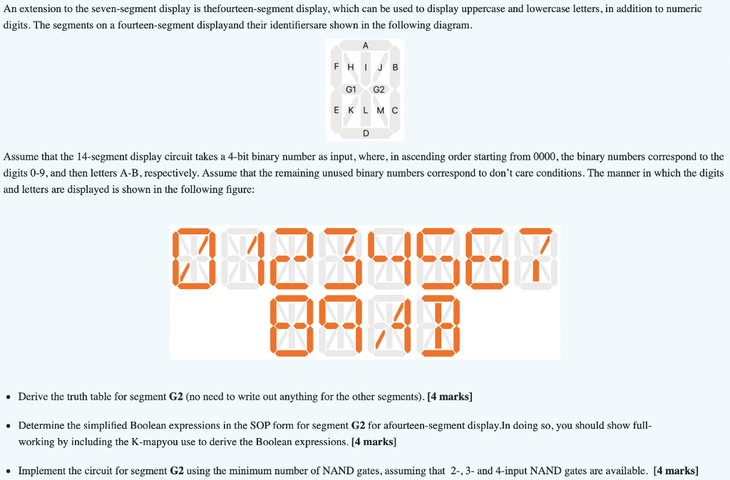 Solved An extension to the seven-segment display is | Chegg.com