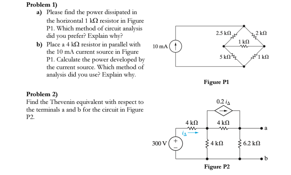 Solved Problem 1) A) Please Find The Power Dissipated In The | Chegg.com