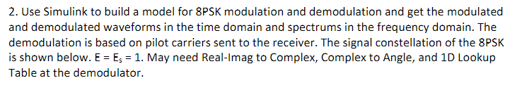 Solved 2. Use Simulink to build a model for 8PSK modulation | Chegg.com