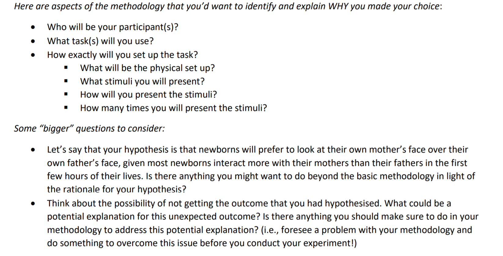 design an experiment psychology a level