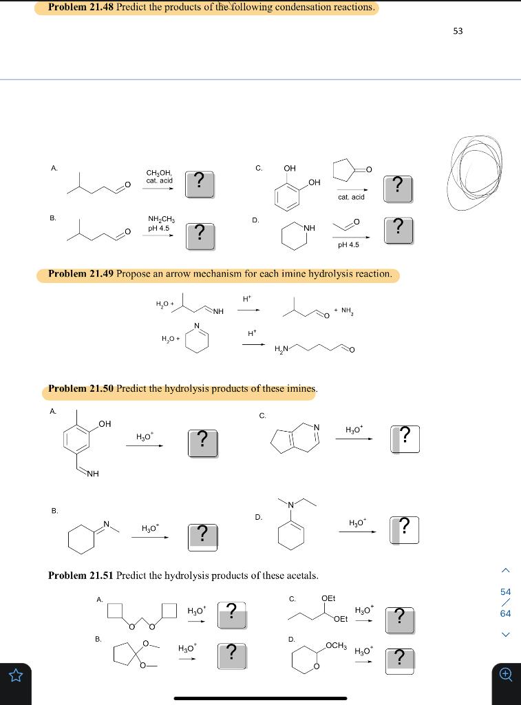 Solved Problem 21.48 Predict the products of the following | Chegg.com