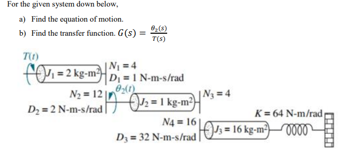 Solved For the given system down below, a) Find the equation | Chegg.com