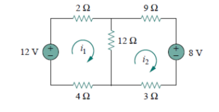 Solved 9) Find the currents I1 and I2 in the adjacent | Chegg.com