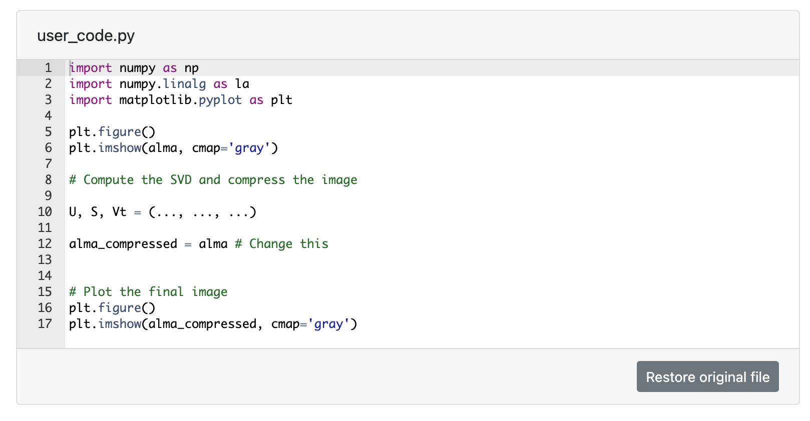 In this problem you have to compute a low-rank | Chegg.com image.