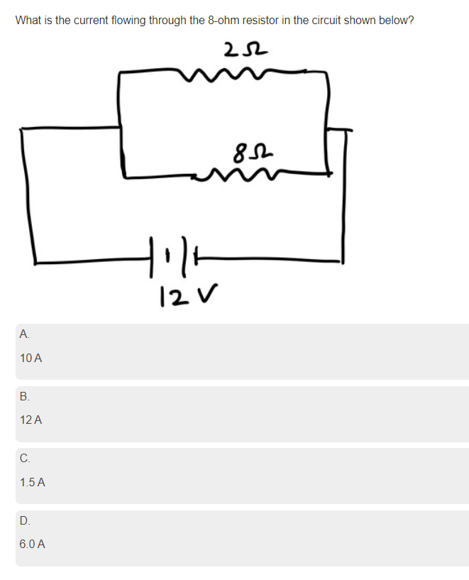 Solved What is the voltage drop across 8ohm resistor in the