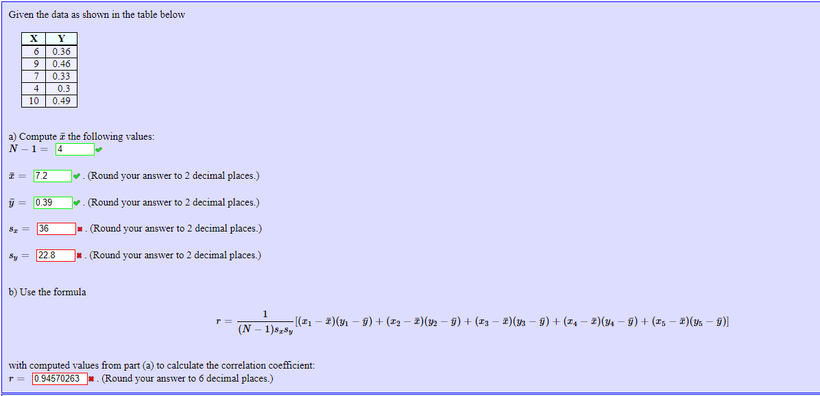 Solved Given The Data As Shown In The Table Below X 6 9 7 Chegg Com