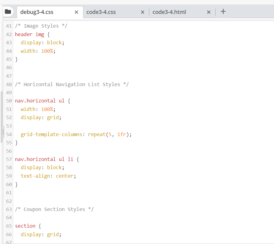 I need help debugging the grid areas in the | Chegg.com