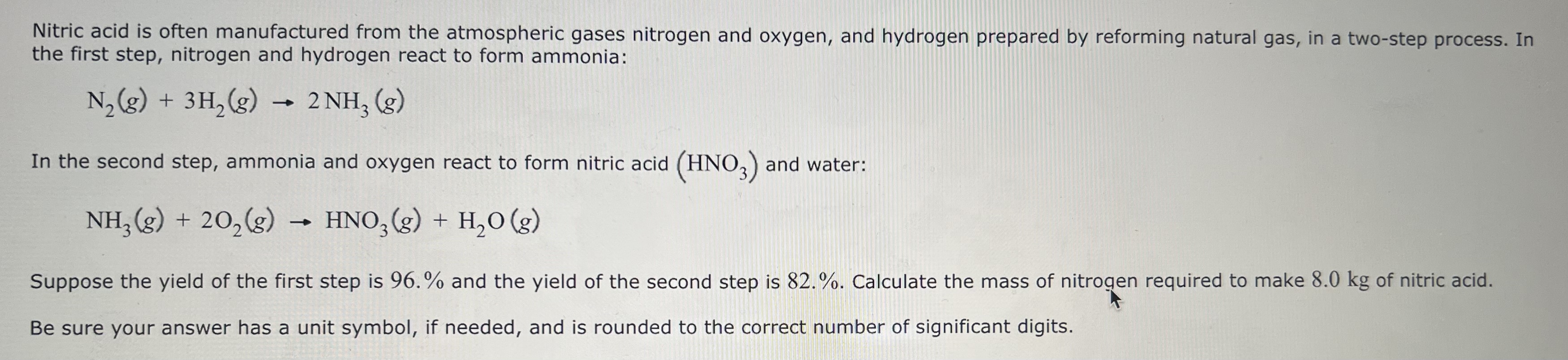 Solved Nitric acid is often manufactured from the | Chegg.com