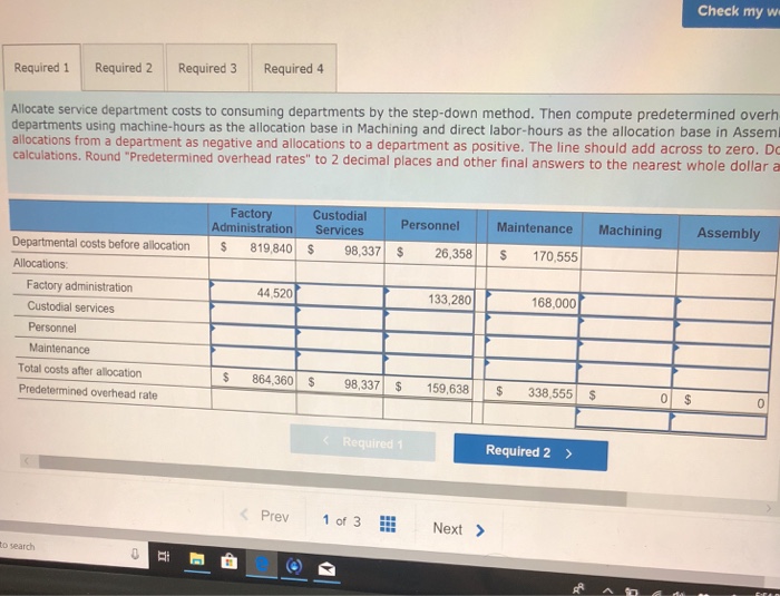 Solved 10 Check my work Problem 4B-6 Step-Down Method versus | Chegg.com