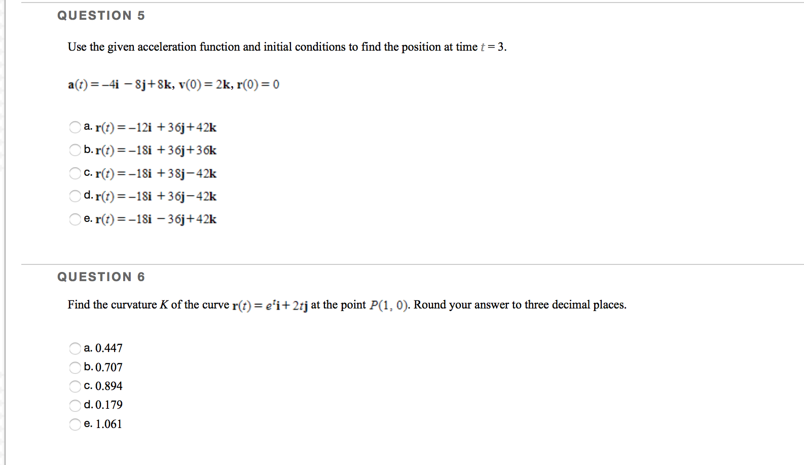 Solved QUESTION 5 Use the given acceleration function and | Chegg.com
