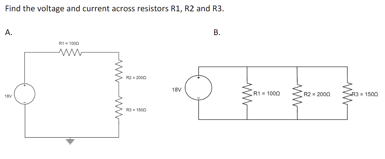 Solved Find The Voltage And Current Across Resistors R1, R2 | Chegg.com